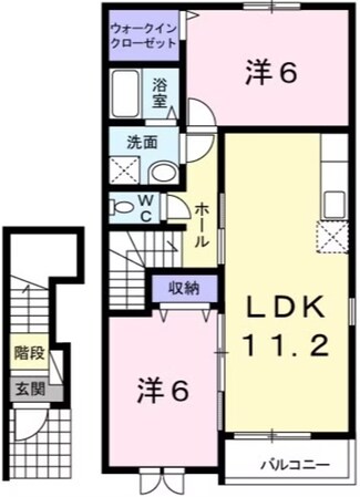 セレーノみのりBの物件間取画像